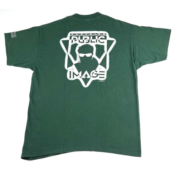 Public Image Vintage Green Single Stitch T Shirt USA Made Crew Neck Mens Size XL - Picture 1 of 8